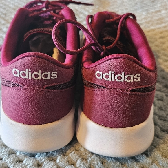 Adidas Cloudfoam Lite Racer Sneakers Burgundy/White Women’s Size 7 - Picture 5 of 6